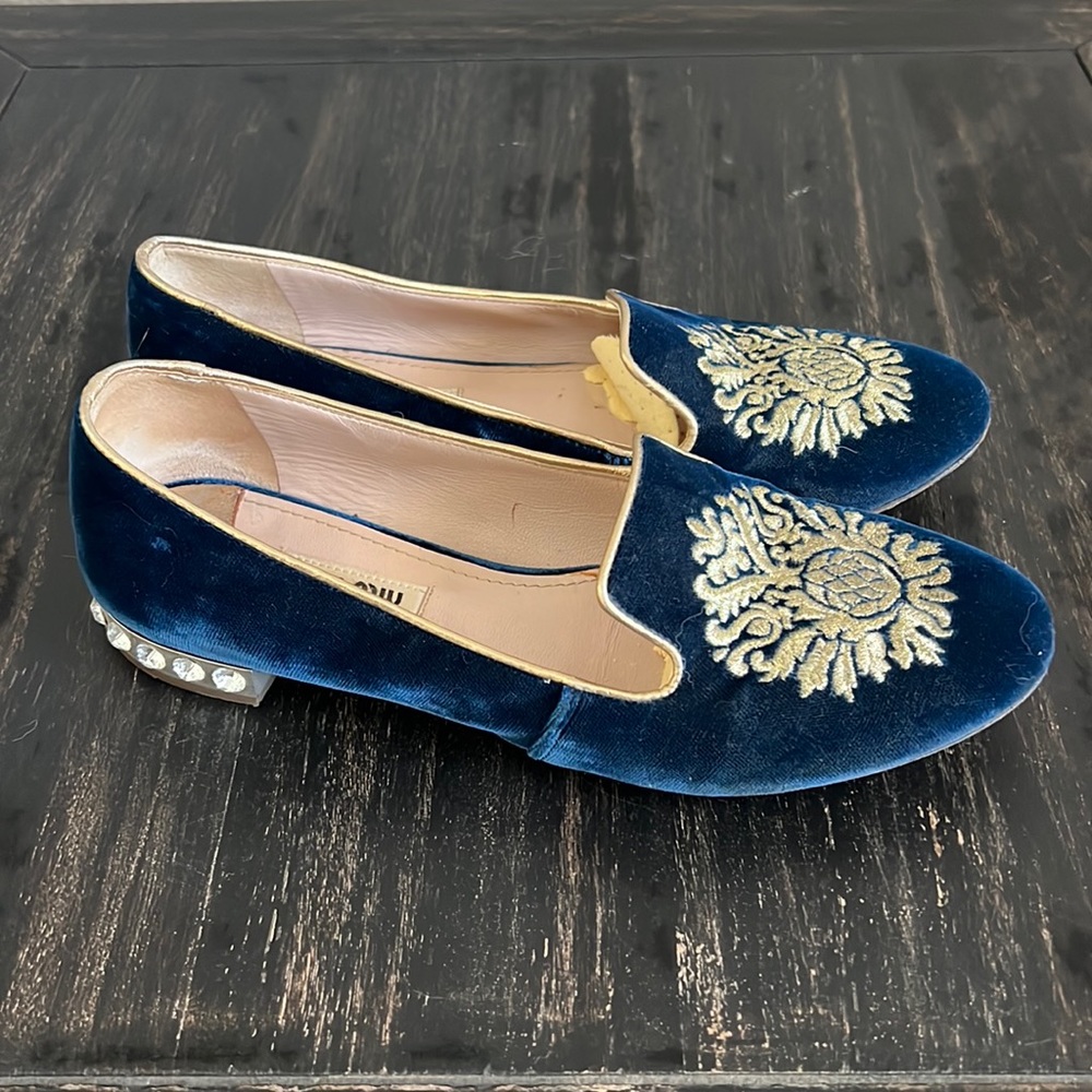 Miu Miu Ballet Flats With Crystal Embellished Heel - image 1